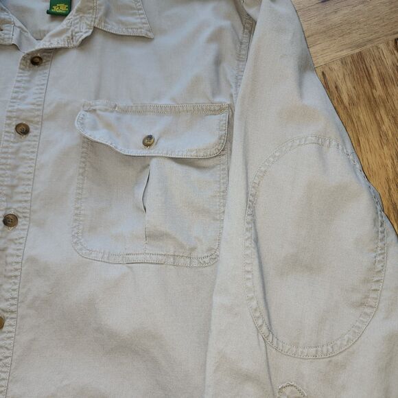 Cabela's Long Sleeve Button Up Light Grey Shirt Sz L - Picture 4 of 7